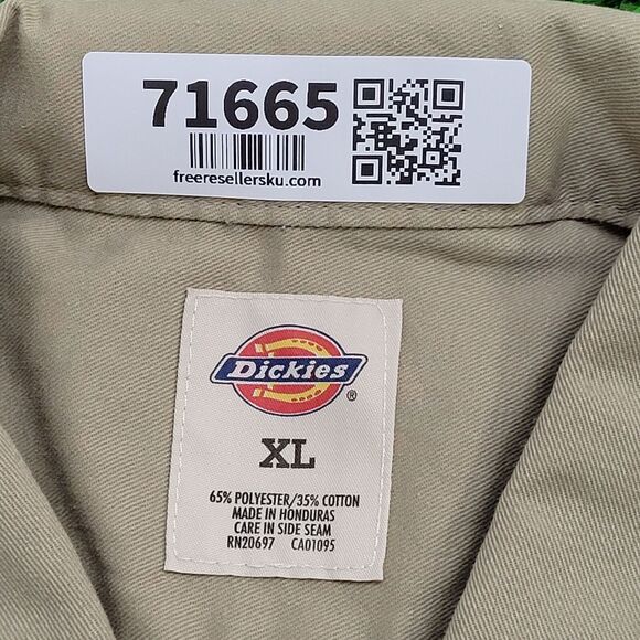 DICKIES Button Shirt XL 26x31 Tan Baggy - Picture 6 of 14
